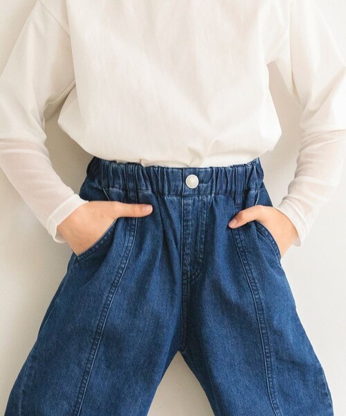 EDWIN(エドウィン)の「【Ou? by EDWIN】バギーワイドパンツ(デニムパンツ・キッズ・ネイビー・100/110/120/130/140/150)」の14枚目の写真