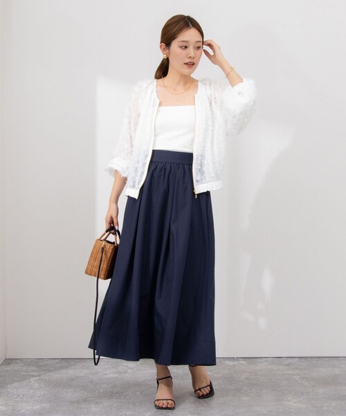 NOLLEY’S（ノーリーズ）の「カットジャガードブルゾン（ブルゾン・レディース・ブラック/オフホワイト・38）」の5枚目の写真