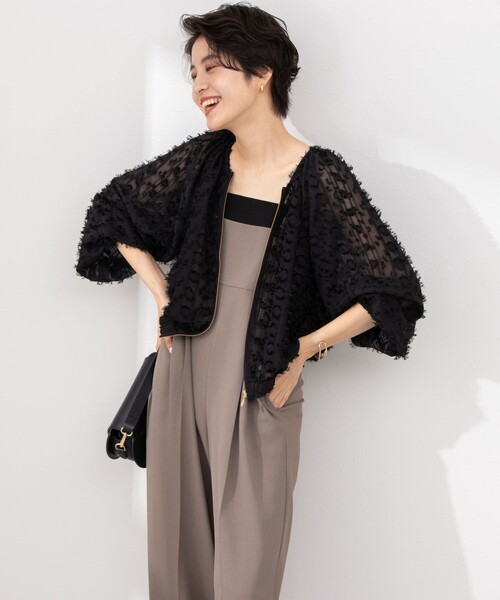 ノーリーズソフィ　シアーカットジャガードブルゾン NOLLEY'S Sophi（ノーリーズソフィ）の「シアーカットジャガード