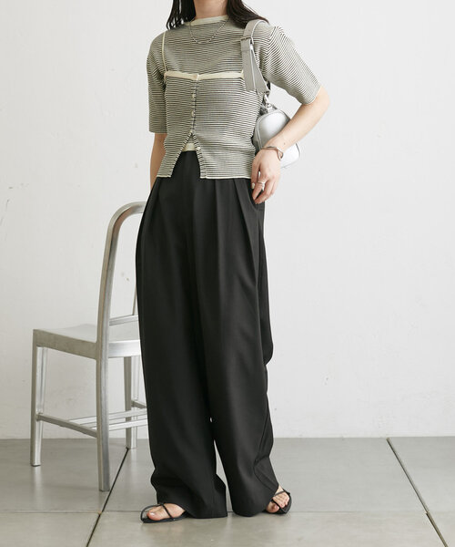 mystic(ミスティック)の「【3サイズ展開】タックスラックス(その他パンツ・レディース・ベージュ/ブラック/アイボリー・1/0/2)」の16枚目の写真