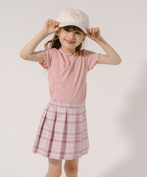 URBAN CHERRY（アーバンチェリー）の「【伸縮性・速乾性バツグン】メロウリブトップス（Tシャツ/カットソー・キッズ・グリーン/ブルー/パープル/イエロー/アイボリー/ブラウン/ピンク・110cm/120cm/130cm/140cm/150cm）」の7枚目の写真