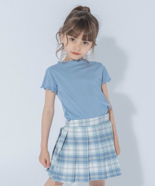 URBAN CHERRY（アーバンチェリー）の「【伸縮性・速乾性バツグン】メロウリブトップス（Tシャツ/カットソー・キッズ・グリーン/ブルー/パープル/イエロー/アイボリー/ブラウン/ピンク・110cm/120cm/130cm/140cm/150cm）」の5枚目の写真