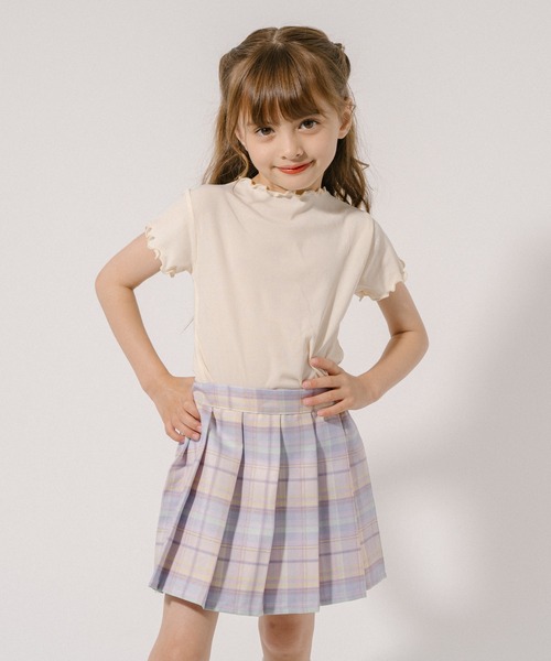 URBAN CHERRY（アーバンチェリー）の「【伸縮性・速乾性バツグン】メロウリブトップス（Tシャツ/カットソー・キッズ・グリーン/ブルー/パープル/イエロー/アイボリー/ブラウン/ピンク・110cm/120cm/130cm/140cm/150cm）」の2枚目の写真