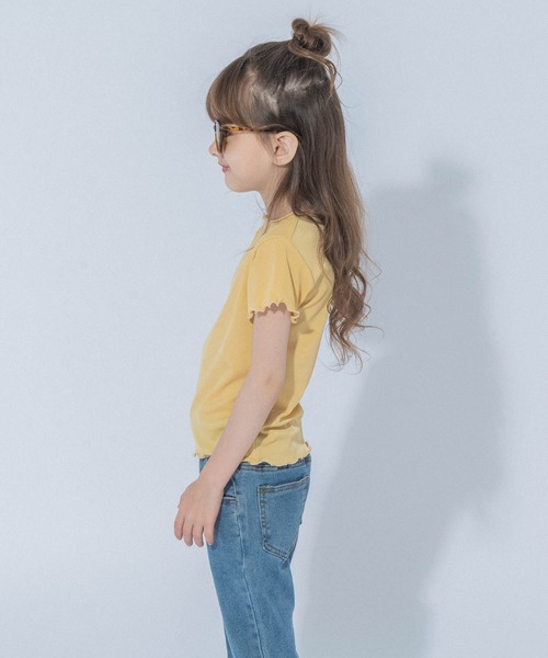 URBAN CHERRY（アーバンチェリー）の「【伸縮性・速乾性バツグン】メロウリブトップス（Tシャツ/カットソー・キッズ・グリーン/ブルー/パープル/イエロー/アイボリー/ブラウン/ピンク・110cm/120cm/130cm/140cm/150cm）」の17枚目の写真