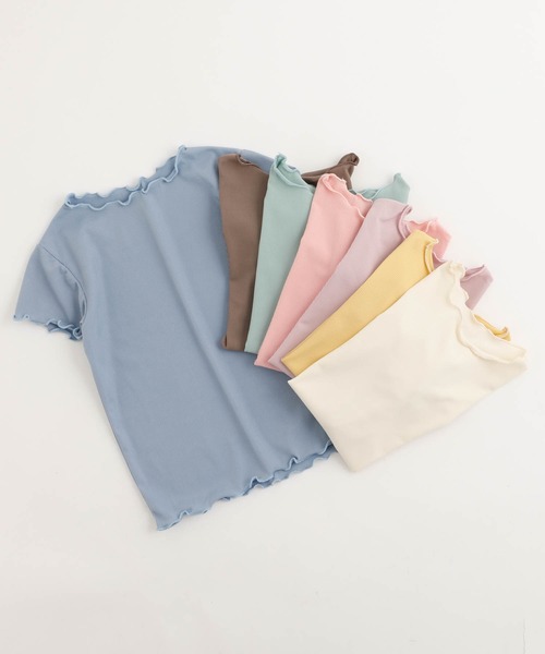 URBAN CHERRY（アーバンチェリー）の「【伸縮性・速乾性バツグン】メロウリブトップス（Tシャツ/カットソー・キッズ・グリーン/ブルー/パープル/イエロー/アイボリー/ブラウン/ピンク・110cm/120cm/130cm/140cm/150cm）」の16枚目の写真