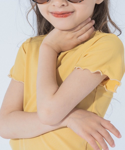 URBAN CHERRY（アーバンチェリー）の「【伸縮性・速乾性バツグン】メロウリブトップス（Tシャツ/カットソー・キッズ・グリーン/ブルー/パープル/イエロー/アイボリー/ブラウン/ピンク・110cm/120cm/130cm/140cm/150cm）」の20枚目の写真