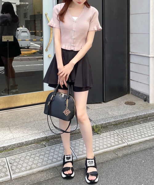 abc une face(アーベーセーアンフェイス)の「ビジューリボンフリルカーディガン(Tシャツ/カットソー・レディース・ホワイト/ピンク/ブラック/ブルー・FREE)」の16枚目の写真