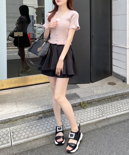 abc une face(アーベーセーアンフェイス)の「ビジューリボンフリルカーディガン(Tシャツ/カットソー・レディース・ホワイト/ピンク/ブラック/ブルー・FREE)」の17枚目の写真