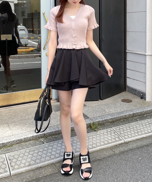 abc une face(アーベーセーアンフェイス)の「ビジューリボンフリルカーディガン(Tシャツ/カットソー・レディース・ホワイト/ピンク/ブラック/ブルー・FREE)」の18枚目の写真