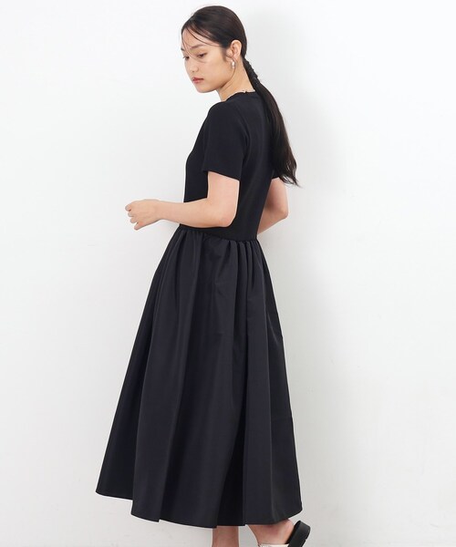 OPAQUE.CLIP（オペークドットクリップ）の「◆ニット×タフタ ドッキングワンピース【洗濯機洗い可/抗ピル】（ワンピース・レディース・ブラック系4/ブラック/ベージュ系その他7・36/38/40/42）」の16枚目の写真