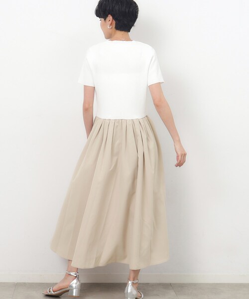 OPAQUE.CLIP（オペークドットクリップ）の「◆ニット×タフタ ドッキングワンピース【洗濯機洗い可/抗ピル】（ワンピース・レディース・ブラック系4/ブラック/ベージュ系その他7・36/38/40/42）」の12枚目の写真