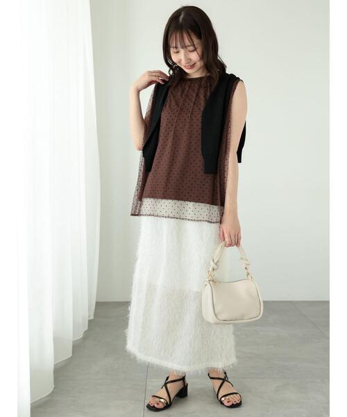 Te chichi TERRASSE(テチチテラス)の「フリンジナロースカート(スカート・レディース・ブラック/グレー/オフホワイト・F)」の16枚目の写真