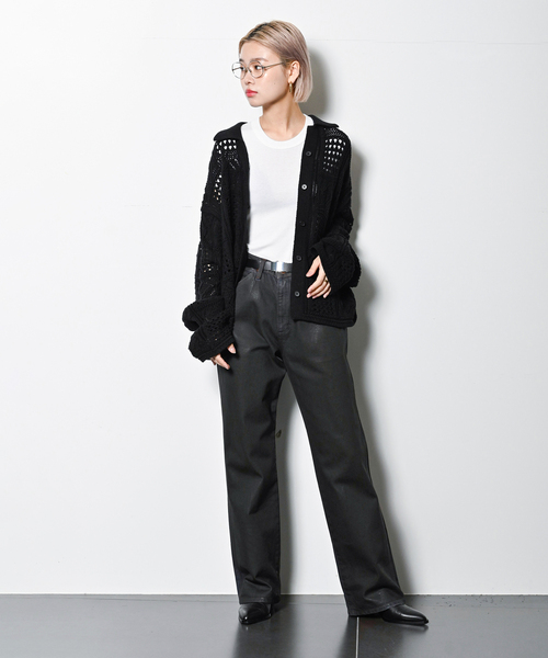 CITYSHOP（シティーショップ）の「《追加》CROCHET STYLE SHIRTS：ニット（ニット/セーター・レディース・ブラック/アイボリー・FREE）」の21枚目の写真