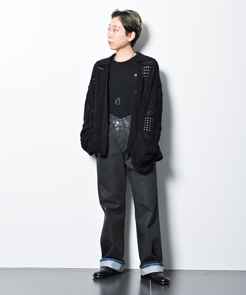 CITYSHOP（シティーショップ）の「《追加》CROCHET STYLE SHIRTS：ニット（ニット/セーター・レディース・ブラック/アイボリー・FREE）」の20枚目の写真