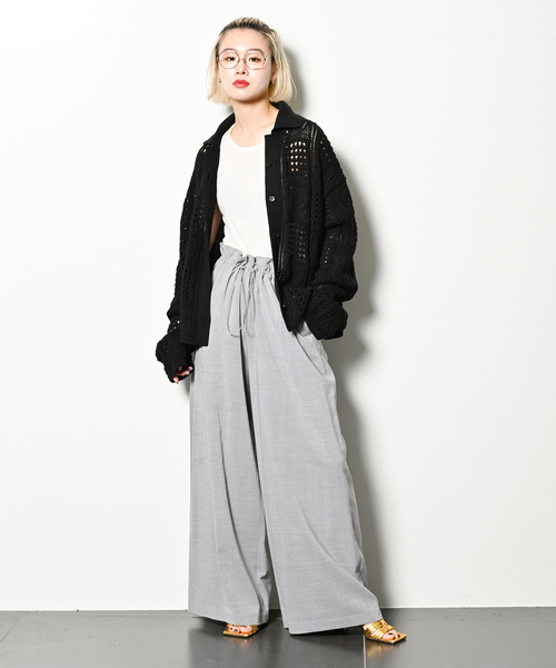 CITYSHOP（シティーショップ）の「《追加》CROCHET STYLE SHIRTS：ニット（ニット/セーター・レディース・ブラック/アイボリー・FREE）」の18枚目の写真