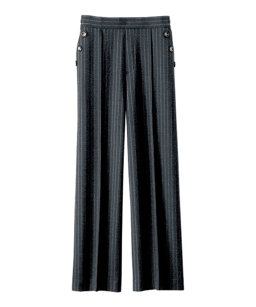 BELLUNA PLUS(ベルーナ)の「ストレッチ素材ボタン使いワイドパンツ65(その他パンツ・レディース・グレー系/ブラウン系/チャコール/モスグリーン・SMALL/X-LARGE/LARGE/MEDIUM)」の12枚目の写真