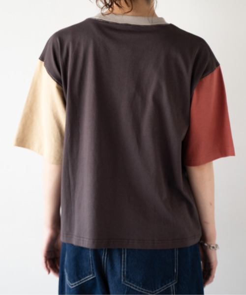 DOUBLE NAME（ダブルネーム）の「配色クレイジーポケTEE（Tシャツ/カットソー・レディース・ブラック系/ホワイト・FREE）」の11枚目の写真