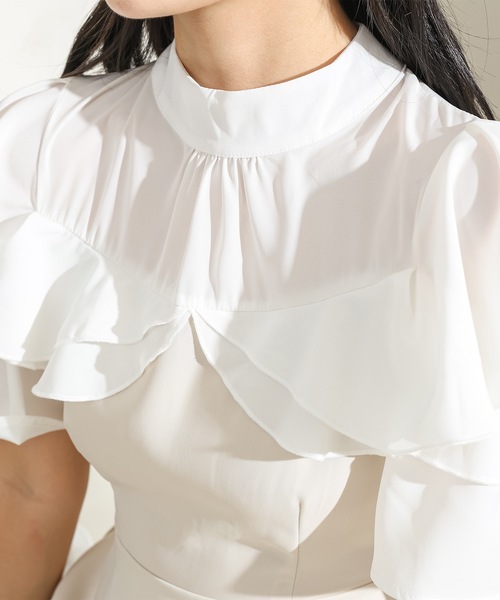 Lace Ladies(レースレディース)の「プチハイネック フリル フェイクレイヤード ロング ワンピース(ワンピース・レディース・アイボリー/ブラック/グレー・S/FREE)」の19枚目の写真