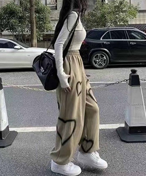 セール】ハートプリントスウェットジョガーパンツ（スウェットパンツ