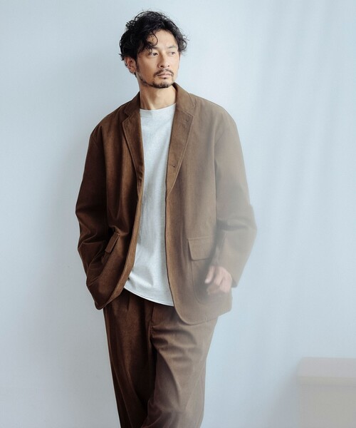 B:MING by BEAMS（ビーミングバイビームス）の「コーデュロイ ドロップショルダー 3ボタン ジャケット(セットアップ対応)（テーラードジャケット・メンズ・ブラック/ブラウン・SMALL/MEDIUM/LARGE/X-LARGE）」の17枚目の写真
