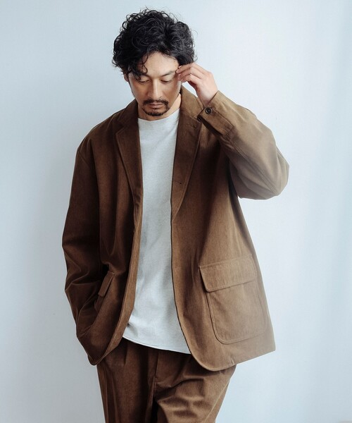 B:MING by BEAMS（ビーミングバイビームス）の「コーデュロイ ドロップショルダー 3ボタン ジャケット(セットアップ対応)（テーラードジャケット・メンズ・ブラック/ブラウン・SMALL/MEDIUM/LARGE/X-LARGE）」の16枚目の写真