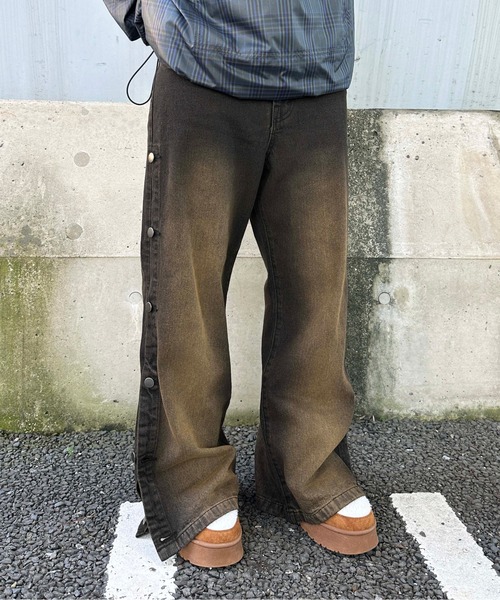 sedacle（セダクル）の「サイドボタン２way加工デニム（デニムパンツ・メンズ・ブラック/オフホワイト・SMALL/MEDIUM/LARGE）」の21枚目の写真