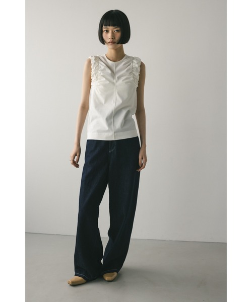 STYLEMIXER（スタイルミキサー）の「ショルダーギャザータンクトップ（タンクトップ・レディース・ホワイト/レッド/ブラック・FREE）」の4枚目の写真