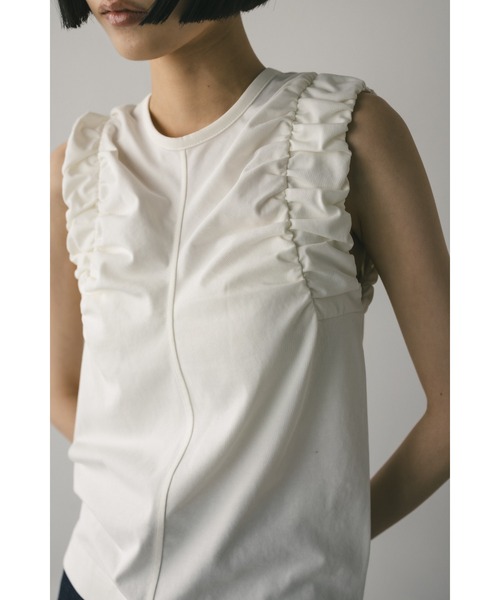 STYLEMIXER（スタイルミキサー）の「ショルダーギャザータンクトップ（タンクトップ・レディース・ホワイト/レッド/ブラック・FREE）」の8枚目の写真