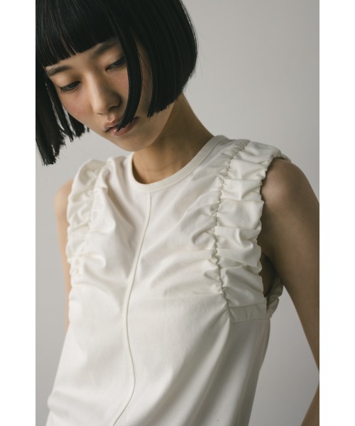 STYLEMIXER（スタイルミキサー）の「ショルダーギャザータンクトップ（タンクトップ・レディース・ホワイト/レッド/ブラック・FREE）」の9枚目の写真