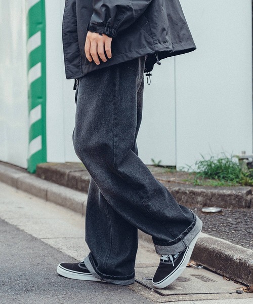 Subciety（サブサエティ）の「Overdyed DENIM PANTS（デニムパンツ・メンズ・ブラック/ブルー・SMALL/MEDIUM/LARGE/X-LARGE）」の11枚目の写真