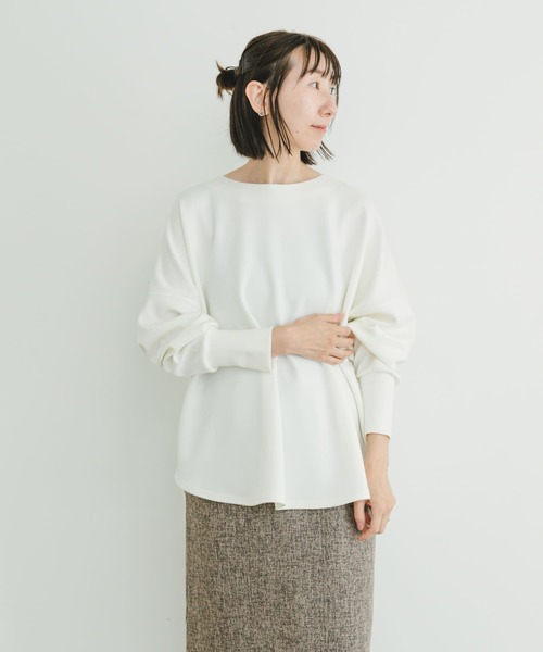 ITEMS URBANRESEARCH(アイテムズ アーバンリサーチ)の「ダンボールスムースラウンドプルオーバー(Tシャツ/カットソー・レディース・ホワイト/チャコールグレー/グレー・FREE)」の8枚目の写真