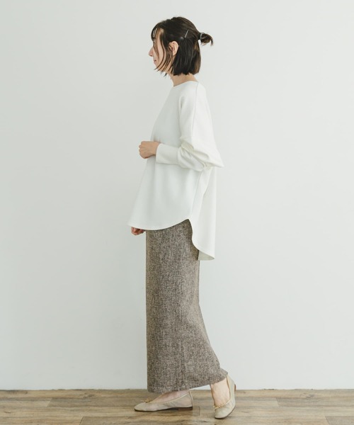 ITEMS URBANRESEARCH(アイテムズ アーバンリサーチ)の「ダンボールスムースラウンドプルオーバー(Tシャツ/カットソー・レディース・ホワイト/チャコールグレー/グレー・FREE)」の10枚目の写真