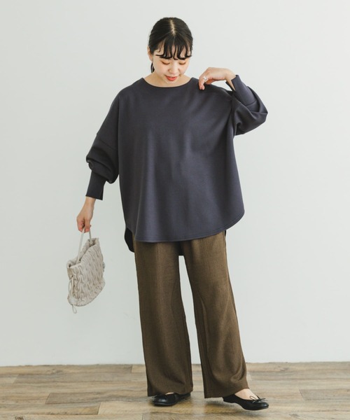 ITEMS URBANRESEARCH(アイテムズ アーバンリサーチ)の「ダンボールスムースラウンドプルオーバー(Tシャツ/カットソー・レディース・ホワイト/チャコールグレー/グレー・FREE)」の18枚目の写真