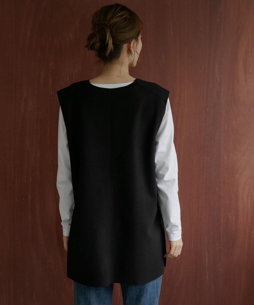 URBAN RESEARCH Sonny Label（アーバンリサーチサニーレーベル）の「リバーシブルメルトンジャージベスト（ベスト・レディース・ベージュ/ライトグレー/チャコールグレー/ブラック・FREE）」の14枚目の写真
