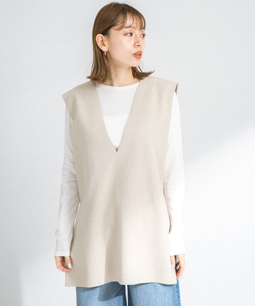 URBAN RESEARCH Sonny Label（アーバンリサーチサニーレーベル）の「リバーシブルメルトンジャージベスト（ベスト・レディース・ベージュ/ライトグレー/チャコールグレー/ブラック・FREE）」の19枚目の写真