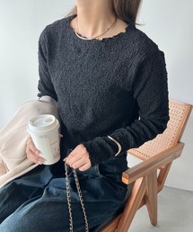 ジャガード長袖カットソー