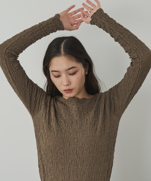 paravion（パラビオン）の「ジャガード長袖カットソー（Tシャツ/カットソー・レディース・モカ/アイボリー/ブラック・FREE）」の13枚目の写真