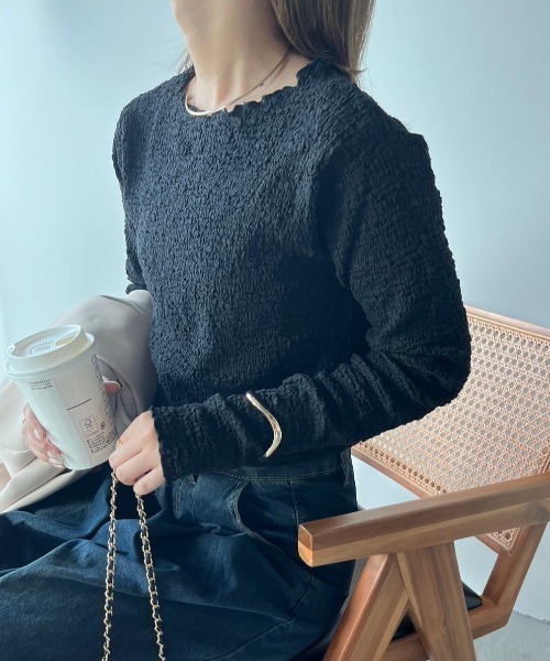 paravion（パラビオン）の「ジャガード長袖カットソー（Tシャツ/カットソー・レディース・モカ/アイボリー/ブラック・FREE）」の20枚目の写真