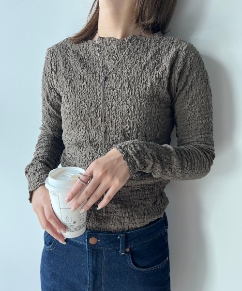 paravion（パラビオン）の「ジャガード長袖カットソー（Tシャツ/カットソー・レディース・モカ/アイボリー/ブラック・FREE）」の16枚目の写真