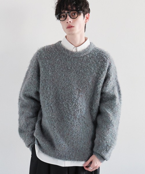 セール】メランジ起毛クルーネックニット（ニット/セーター