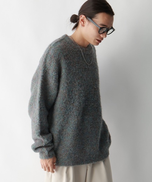 RAGEBLUE(レイジブルー)の「メランジ起毛クルーネックニット(ニット/セーター・メンズ・グレー系その他/ブラウン系その他/ホワイト系その他/グリーン系その他/グリーン・MEDIUM/LARGE)」の20枚目の写真