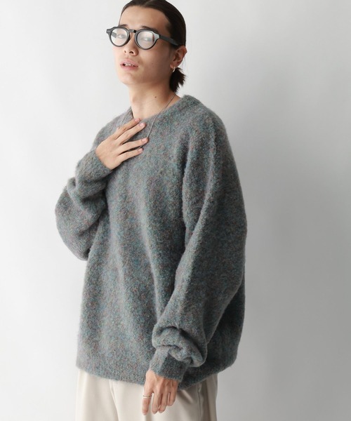 RAGEBLUE(レイジブルー)の「メランジ起毛クルーネックニット(ニット/セーター・メンズ・グレー系その他/ブラウン系その他/ホワイト系その他/グリーン系その他/グリーン・MEDIUM/LARGE)」の19枚目の写真