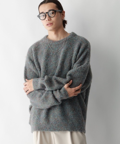 RAGEBLUE(レイジブルー)の「メランジ起毛クルーネックニット(ニット/セーター・メンズ・グレー系その他/ブラウン系その他/ホワイト系その他/グリーン系その他/グリーン・MEDIUM/LARGE)」の18枚目の写真