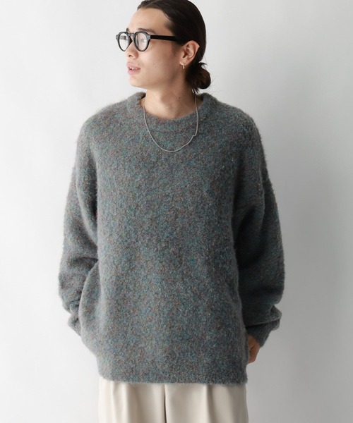 RAGEBLUE(レイジブルー)の「メランジ起毛クルーネックニット(ニット/セーター・メンズ・グレー系その他/ブラウン系その他/ホワイト系その他/グリーン系その他/グリーン・MEDIUM/LARGE)」の16枚目の写真