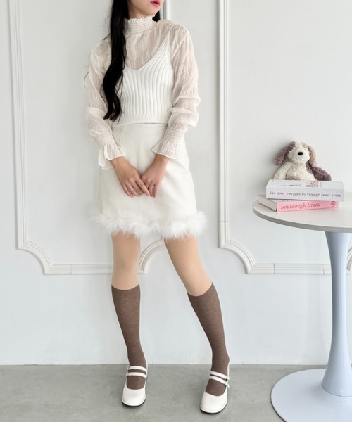 Loueme(ルエム)の「【裏起毛】ハイソックスフェイクタイツ(タイツ/ストッキング・レディース・グレー/ブラック/モカ・FREE)」の16枚目の写真