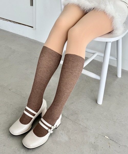 Loueme(ルエム)の「【裏起毛】ハイソックスフェイクタイツ(タイツ/ストッキング・レディース・グレー/ブラック/モカ・FREE)」の13枚目の写真