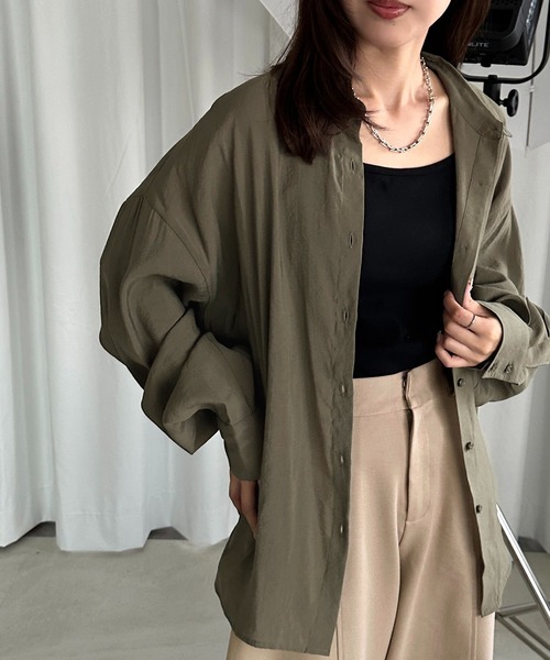 apres jour mignon（アプレジュールミニョン）の「カラーシャツ【ZOZOTOWN限定アイテム】（シャツ/ブラウス・レディース・ダークブラウン/カーキ/ボルドー/マスタード・X-LARGE/フリー）」の12枚目の写真