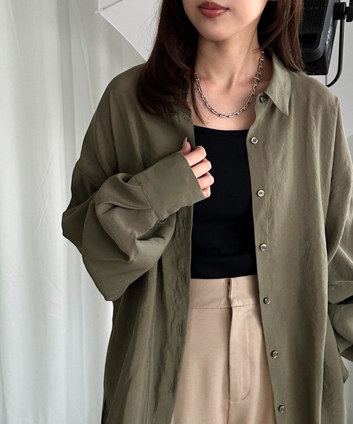 apres jour mignon（アプレジュールミニョン）の「カラーシャツ【ZOZOTOWN限定アイテム】（シャツ/ブラウス・レディース・ダークブラウン/カーキ/ボルドー/マスタード・X-LARGE/フリー）」の13枚目の写真