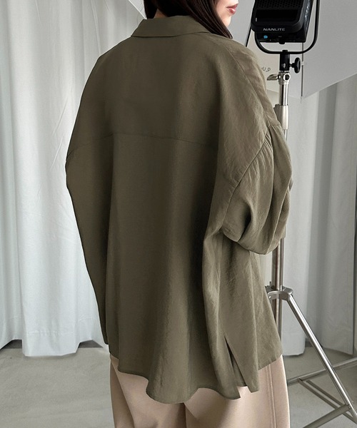 apres jour mignon（アプレジュールミニョン）の「カラーシャツ【ZOZOTOWN限定アイテム】（シャツ/ブラウス・レディース・ダークブラウン/カーキ/ボルドー/マスタード・X-LARGE/フリー）」の14枚目の写真