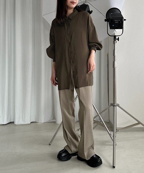 apres jour mignon（アプレジュールミニョン）の「カラーシャツ【ZOZOTOWN限定アイテム】（シャツ/ブラウス・レディース・ダークブラウン/カーキ/ボルドー/マスタード・X-LARGE/フリー）」の10枚目の写真